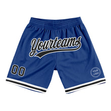 Загрузить изображение в средство просмотра галереи, Custom Royal Black-White Authentic Throwback Basketball Shorts