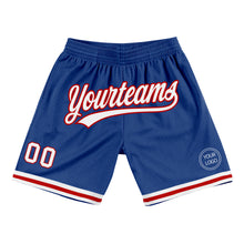 Загрузить изображение в средство просмотра галереи, Custom Royal White-Red Authentic Throwback Basketball Shorts