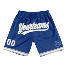 Загрузить изображение в средство просмотра галереи, Custom Royal White-Gray Authentic Throwback Basketball Shorts
