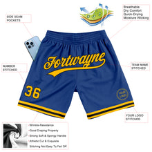 Load image into Gallery viewer, Custom Royal Gold-Black Authentic Throwback Basketball Shorts