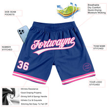 Загрузить изображение в средство просмотра галереи, Custom Royal White-Pink Authentic Throwback Basketball Shorts