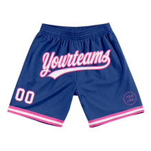Загрузить изображение в средство просмотра галереи, Custom Royal White-Pink Authentic Throwback Basketball Shorts