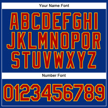 Charger l'image dans la galerie, Custom Royal Red Pinstripe Yellow Authentic Baseball Jersey