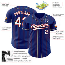 Laden Sie das Bild in den Galerie-Viewer, Custom Royal Red Pinstripe White-Black Authentic Baseball Jersey