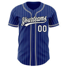 Загрузить изображение в средство просмотра галереи, Custom Royal White Pinstripe Black Authentic Baseball Jersey