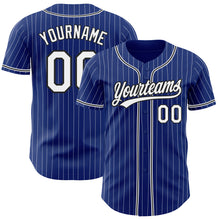 Загрузить изображение в средство просмотра галереи, Custom Royal White Pinstripe Black Authentic Baseball Jersey