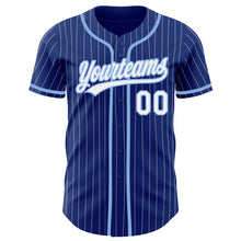 Charger l'image dans la galerie, Custom Royal White Pinstripe Light Blue Authentic Baseball Jersey