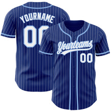 Charger l'image dans la galerie, Custom Royal White Pinstripe Light Blue Authentic Baseball Jersey