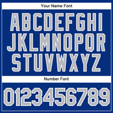 Загрузить изображение в средство просмотра галереи, Custom Royal White Pinstripe Gray-Navy Authentic Baseball Jersey