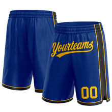Загрузить изображение в средство просмотра галереи, Custom Royal Yellow-Black Authentic Basketball Shorts