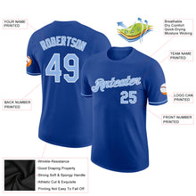 Load image into Gallery viewer, Custom Royal Light Blue-White Performance T-Shirt