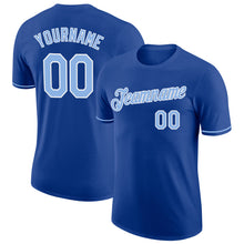 Load image into Gallery viewer, Custom Royal Light Blue-White Performance T-Shirt