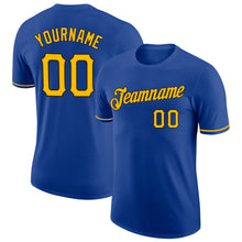 Load image into Gallery viewer, Custom Royal Gold-Black Performance T-Shirt