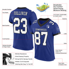 Laden Sie das Bild in den Galerie-Viewer, Custom Royal White-Balck Mesh Authentic Football Jersey