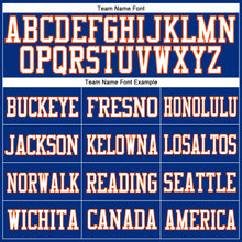 Laden Sie das Bild in den Galerie-Viewer, Custom Royal White-Orange Mesh Authentic Football Jersey