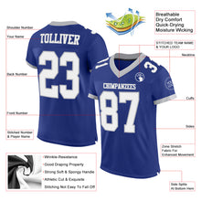 Laden Sie das Bild in den Galerie-Viewer, Custom Royal White-Gray Mesh Authentic Football Jersey