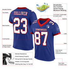 Charger l'image dans la galerie, Custom Royal White-Red Mesh Authentic Football Jersey