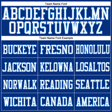 Laden Sie das Bild in den Galerie-Viewer, Custom Royal White-Powder Blue Mesh Authentic Football Jersey