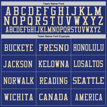 Загрузить изображение в средство просмотра галереи, Custom Royal Vintage USA Flag-City Cream Mesh Authentic Football Jersey