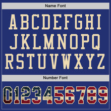 Загрузить изображение в средство просмотра галереи, Custom Royal Vintage USA Flag-City Cream Mesh Authentic Football Jersey