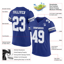Laden Sie das Bild in den Galerie-Viewer, Custom Royal White-Gray Mesh Authentic Football Jersey
