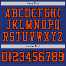 Laden Sie das Bild in den Galerie-Viewer, Custom Royal Orange-Black Mesh Authentic Football Jersey