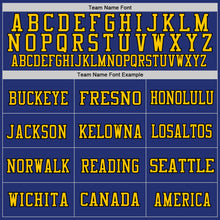 Laden Sie das Bild in den Galerie-Viewer, Custom Royal Yellow-Black Mesh Authentic Football Jersey