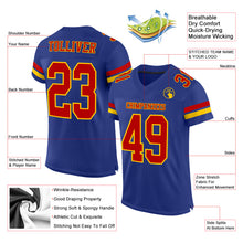 Загрузить изображение в средство просмотра галереи, Custom Royal Red-Yellow Mesh Authentic Football Jersey