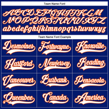 Load image into Gallery viewer, Custom Royal White-Orange Hockey Lace Neck Jersey