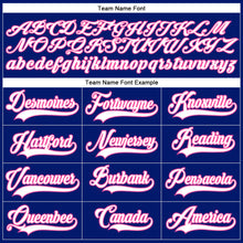 Load image into Gallery viewer, Custom Royal White-Pink Hockey Lace Neck Jersey