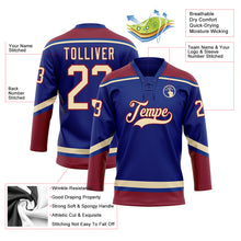 Load image into Gallery viewer, Custom Royal City Cream-Crimson Hockey Lace Neck Jersey