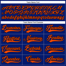 Load image into Gallery viewer, Custom Royal Orange-Black Hockey Lace Neck Jersey