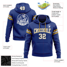 Загрузить изображение в средство просмотра галереи, Custom Stitched Royal White-Old Gold Football Pullover Sweatshirt Hoodie