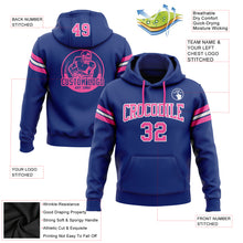 Load image into Gallery viewer, Custom Stitched Royal Pink-White Football Pullover Sweatshirt Hoodie