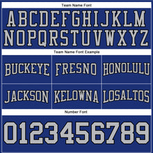 Load image into Gallery viewer, Custom Stitched Royal Gray-Black Football Pullover Sweatshirt Hoodie