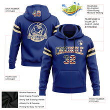 Load image into Gallery viewer, Custom Stitched Royal Vintage USA Flag City Cream-Black Football Pullover Sweatshirt Hoodie