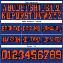 Загрузить изображение в средство просмотра галереи, Custom Stitched Royal Orange-Black Football Pullover Sweatshirt Hoodie