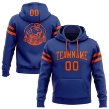 Загрузить изображение в средство просмотра галереи, Custom Stitched Royal Orange-Black Football Pullover Sweatshirt Hoodie