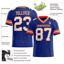 Загрузить изображение в средство просмотра галереи, Custom Royal White-Orange Authentic Football Jersey