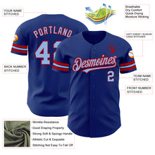 Load image into Gallery viewer, Custom Royal Light Blue-Red Authentic Baseball Jersey