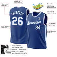 Загрузить изображение в средство просмотра галереи, Custom Royal White-Light Blue Authentic Throwback Basketball Jersey