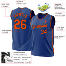 Load image into Gallery viewer, Custom Royal Orange-Black Authentic Throwback Basketball Jersey
