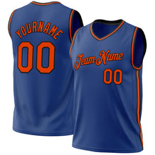 Load image into Gallery viewer, Custom Royal Orange-Black Authentic Throwback Basketball Jersey
