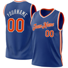 Загрузить изображение в средство просмотра галереи, Custom Royal Orange-White Authentic Throwback Basketball Jersey