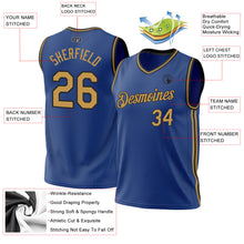 Загрузить изображение в средство просмотра галереи, Custom Royal Old Gold-Black Authentic Throwback Basketball Jersey