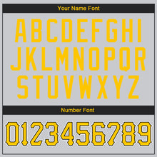 Load image into Gallery viewer, Custom Gray Gold-Black Authentic Throwback Basketball Jersey