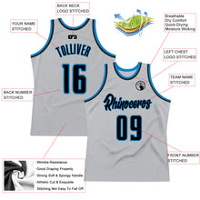 Загрузить изображение в средство просмотра галереи, Custom Gray Navy-Blue Authentic Throwback Basketball Jersey