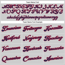 Load image into Gallery viewer, Custom Gray Navy-Red Authentic Throwback Basketball Jersey