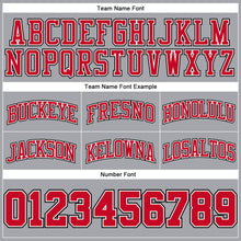 Laden Sie das Bild in den Galerie-Viewer, Custom Gray Black Pinstripe Red-White Authentic Basketball Shorts