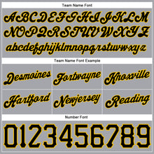 Laden Sie das Bild in den Galerie-Viewer, Custom Gray Black Pinstripe Black-Gold Authentic Basketball Shorts